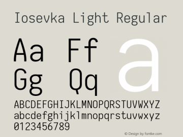 Iosevka Light Regular 1.8.5 Font Sample