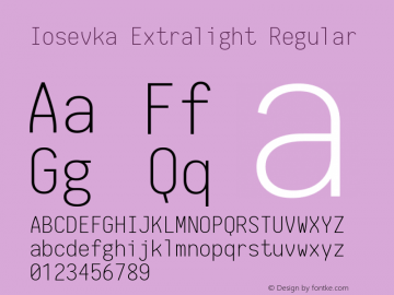 Iosevka Extralight Regular 1.8.5图片样张