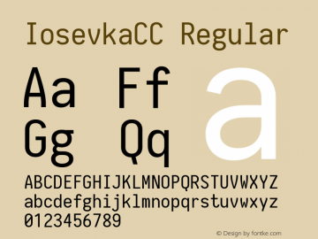 IosevkaCC Regular 1.8.5 Font Sample