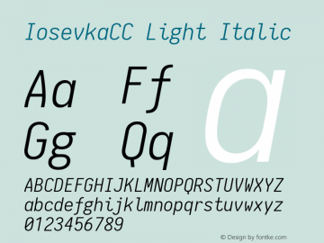 IosevkaCC Light Italic 1.8.5图片样张