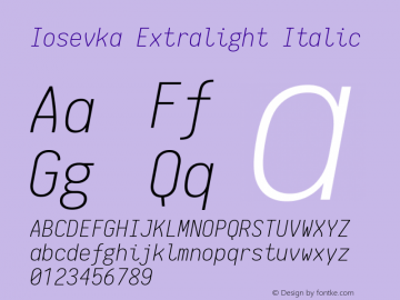 Iosevka Extralight Italic 1.8.5图片样张
