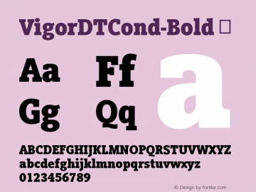 VigorDTCond-Bold ☞ Version 1.00 CFF OTF. DTP Types Limited Sep 22 2006;com.myfonts.easy.dtptypes.vigor-dt.condensed-bold-750.wfkit2.version.2E3H Font Sample