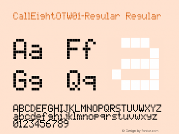 CallEightOTW01-Regular Regular Version 7.504图片样张