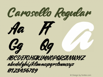 Carosello Regular Version 2.000 Font Sample