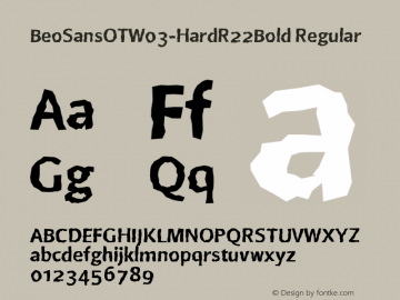 BeoSansOTW03-HardR22Bold Regular Version 7.504 Font Sample