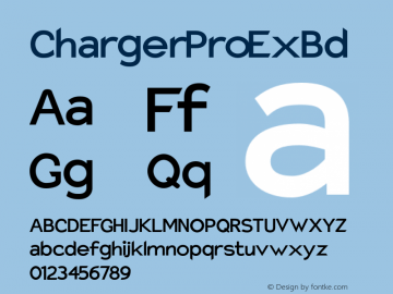 Charger Pro ExBd Version 1.09 Font Sample