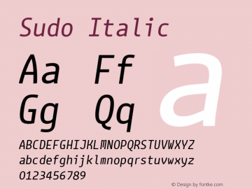 Sudo Italic Version 0.033图片样张