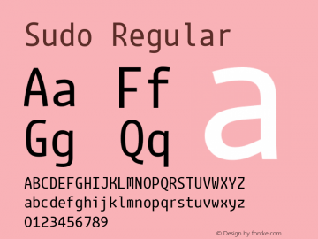 Sudo Regular Version 0.033 Font Sample