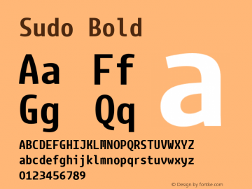 Sudo Bold Version 0.033 Font Sample