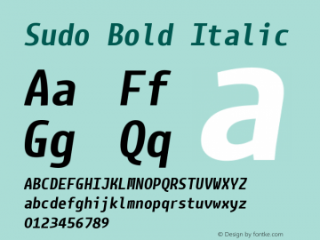 Sudo Bold Italic Version 0.033图片样张