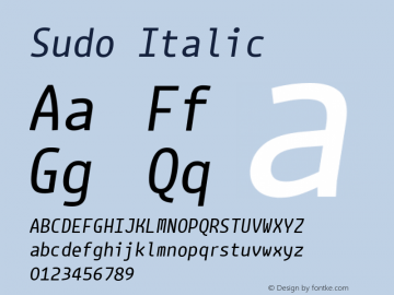 Sudo Italic Version 0.033 Font Sample