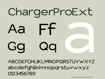 Charger Pro Ext Version 1.09 Font Sample