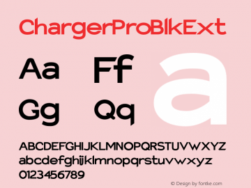 Charger Pro BlkExt Version 1.09 Font Sample