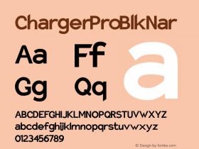 Charger Pro BlkNar Version 1.09 Font Sample