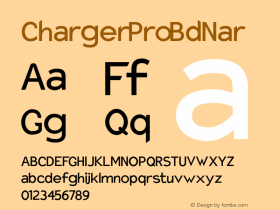 Charger Pro BdNar Version 1.09 Font Sample