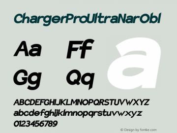 Charger Pro UltraNarObl Version 1.09 Font Sample