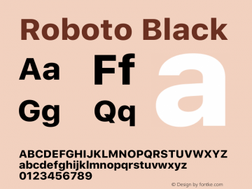 Roboto Black Version 2.00 May 29, 2016 Font Sample