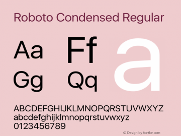 Roboto Condensed Regular Version 2.00 May 29, 2016 Font Sample
