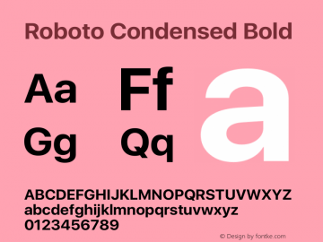 Roboto Condensed Bold Version 2.00 May 29, 2016图片样张