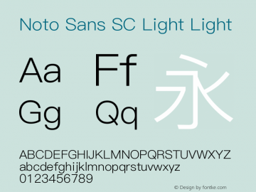 Noto Sans SC Light Light Version 0.00 May 4, 2016 Font Sample