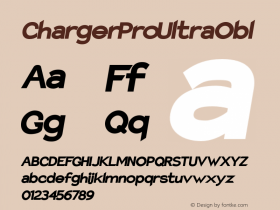 Charger Pro UltraObl Version 1.09 Font Sample