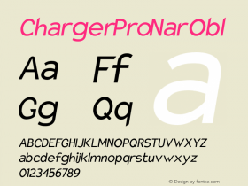 Charger Pro NarObl Version 1.09 Font Sample