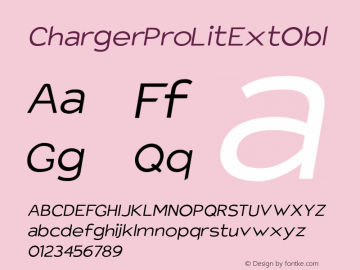 Charger Pro LitExtObl Version 1.09 Font Sample