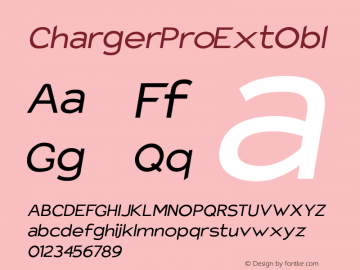 Charger Pro ExtObl Version 1.09 Font Sample