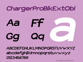 Charger Pro BlkExtObl Version 1.09 Font Sample