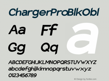 Charger Pro BlkObl Version 1.09 Font Sample