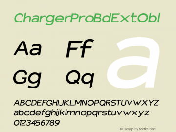 Charger Pro BdExtObl Version 1.09 Font Sample