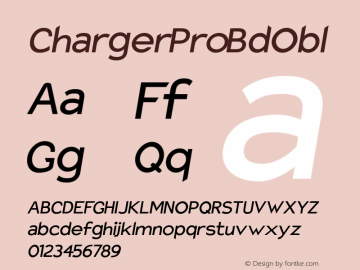 Charger Pro BdObl Version 1.09 Font Sample