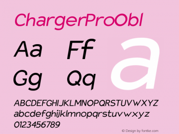 Charger Pro Obl Version 1.09 Font Sample