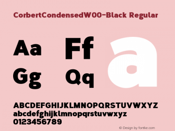 CorbertCondensedW00-Black Regular Version 1.10 Font Sample