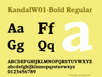 KandalW01-Bold Regular Version 1.00 Font Sample