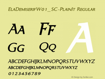 ElaDemiserifW01_SC-PlainIt Regular Version 1.00 Font Sample