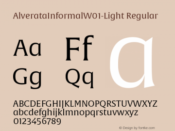 AlverataInformalW01-Light Regular Version 1.00 Font Sample