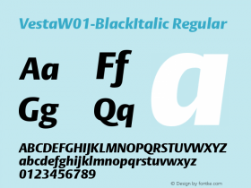 VestaW01-BlackItalic Regular Version 1.00图片样张