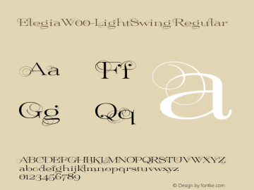 ElegiaW00-LightSwing Regular Version 1.00 Font Sample