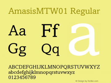 AmasisMTW01 Regular Version 1.03图片样张