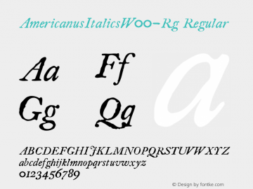 AmericanusItalicsW00-Rg Regular Version 1.00 Font Sample