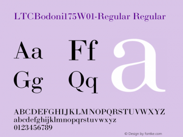 LTCBodoni175W01-Regular Regular Version 1.00 Font Sample