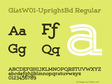 GistW01-UprightBd Regular Version 1.00 Font Sample