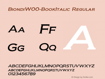 BiondiW00-BookItalic Regular Version 2.00图片样张