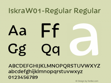 IskraW01-Regular Regular Version 1.00 Font Sample