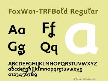 FoxW01-TRFBold Regular Version 1.00 Font Sample