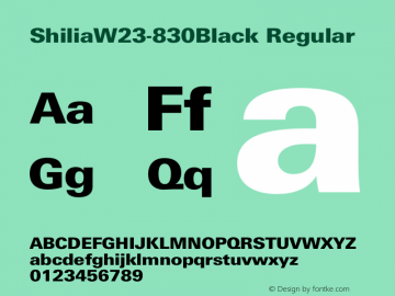 ShiliaW23-830Black Regular Version 1.00 Font Sample