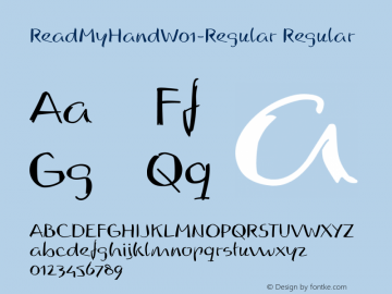 ReadMyHandW01-Regular Regular Version 1.01 Font Sample