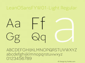 LeanOSansFYW01-Light Regular Version 1.1图片样张