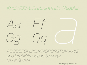 KnulW00-UltraLightItalic Regular Version 1.10图片样张